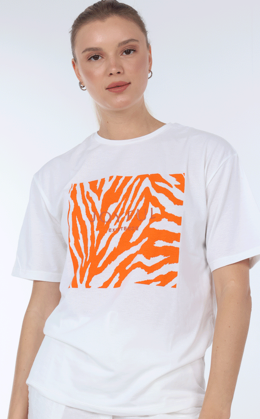 Zebra Print cotton T-shirt