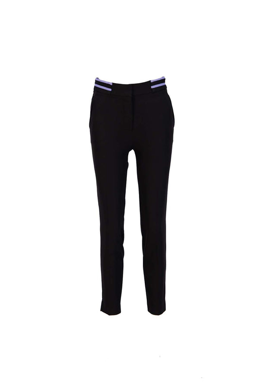 Black-Purple Rubberize  Trousers