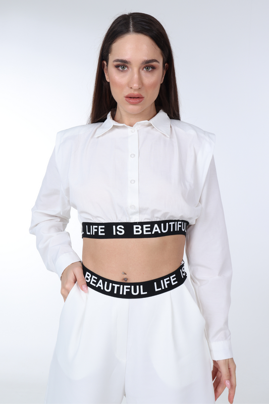 'Life is Beautiful' Crop Top Set