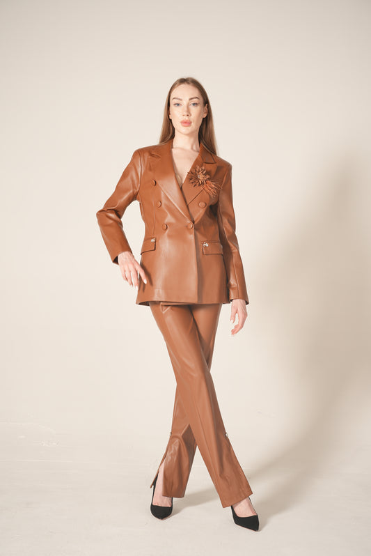 Leather Office Women Suit Set