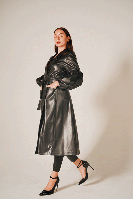 Lila Rose Leather Woman Coat