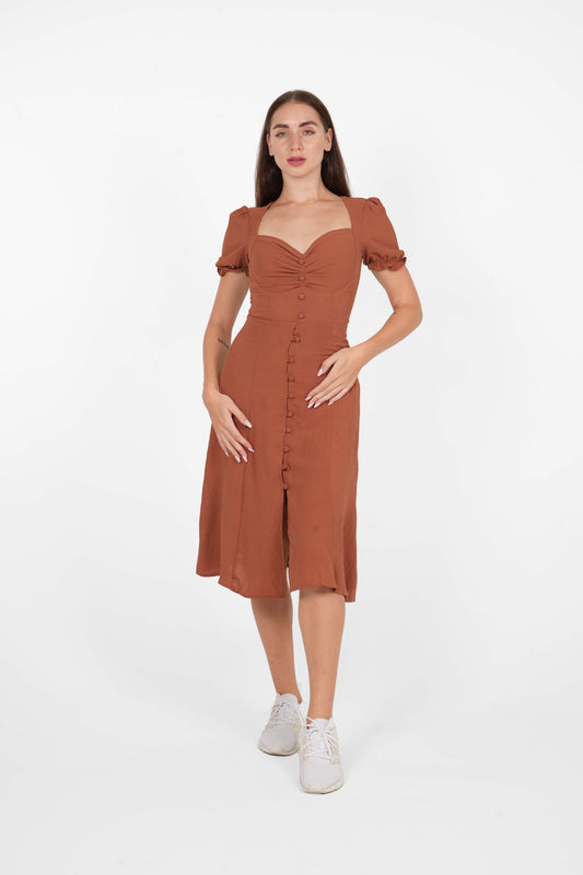 Butterfly collar midi dress