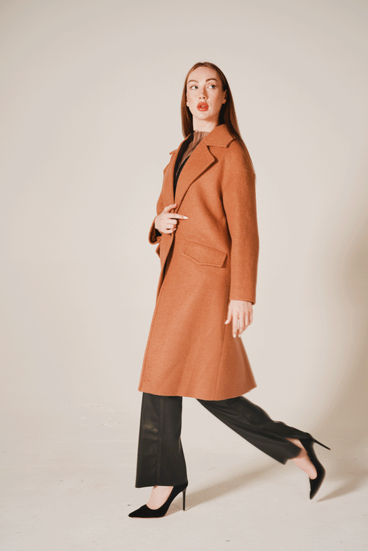 Single Button Detailed Long Coat