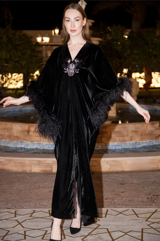 velvet kaftan dress