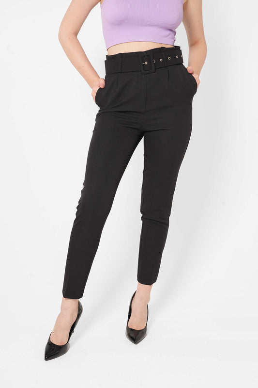 High Waist Pants with Belt