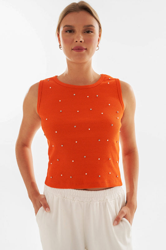 Cotton Top with pearls For Women